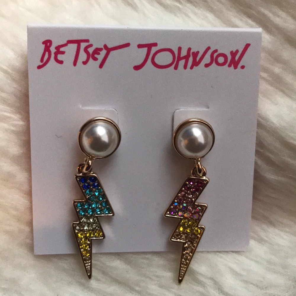 Betsey Johnson lightning strike earrings